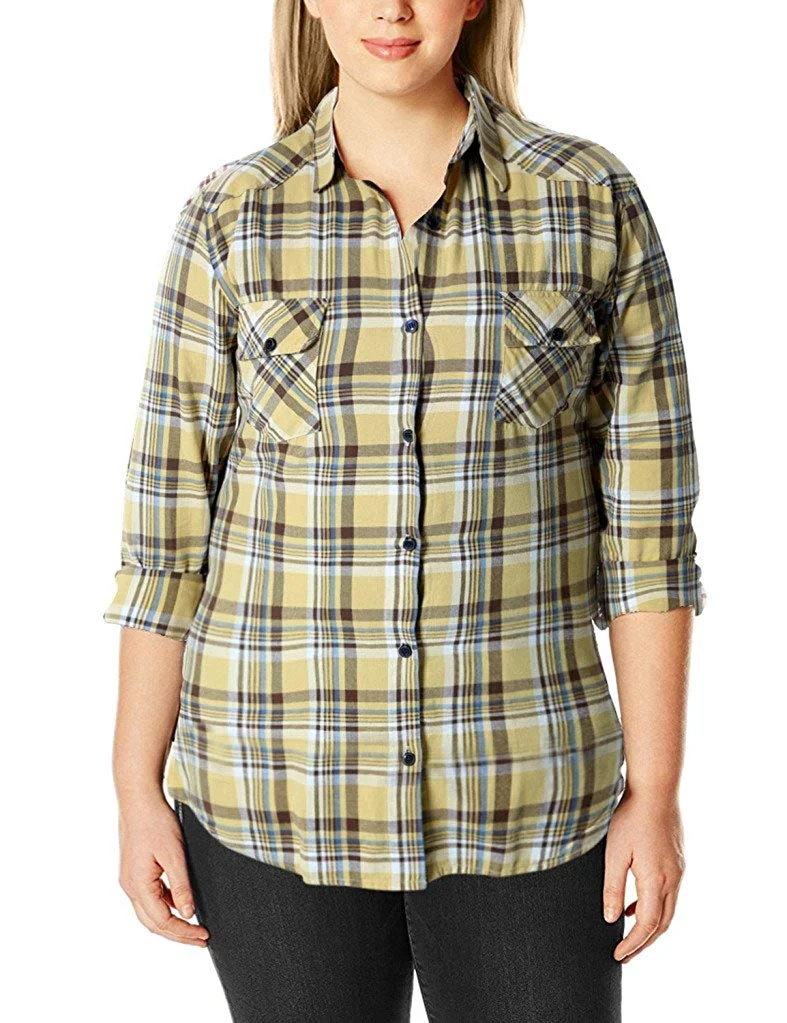 Long Sleeve  Women's Long Sleeve Flannel Plaid Shirt