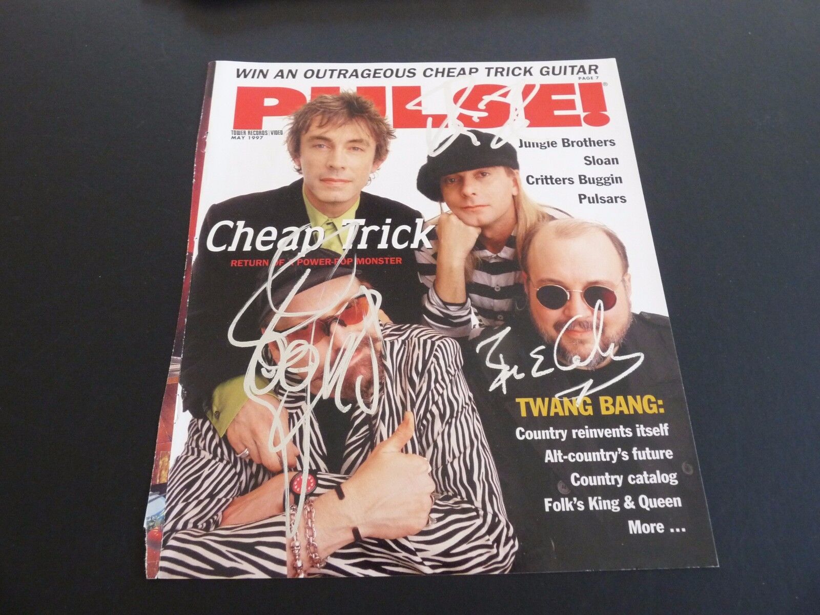 Cheap Trick x3 Signed Pulse Magazine Cover Photo Poster painting PSA Beckett Guaranteed F8