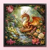 Dragon In Forest-14CT Stamped Cross Stitch 50*50cm/19.69*19.69in tapestrymarket