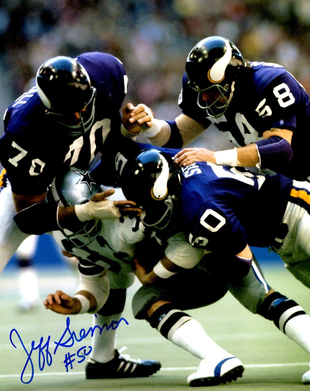 Autographed JEFF SIEMON 8X10 Minnesota Vikings Photo Poster painting -w/ COA