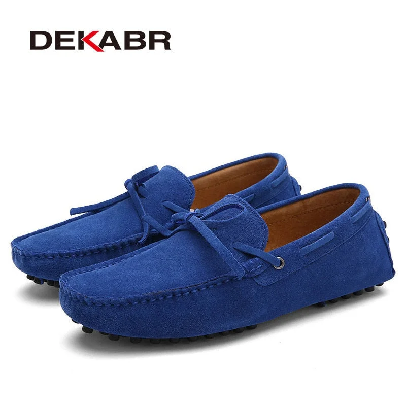 DEKABR Brand Big Size Cow Suede Leather Men Flats 2021 New Men Casual Shoes High Quality Men Loafers Moccasin Driving Shoes
