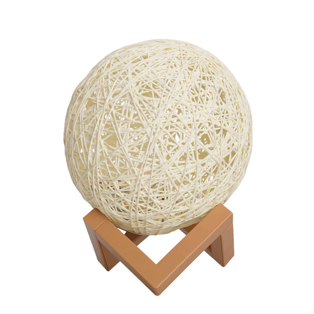 

LED Starry Wood Moon Rattan Ball-Night Light, Blue, 501 Original