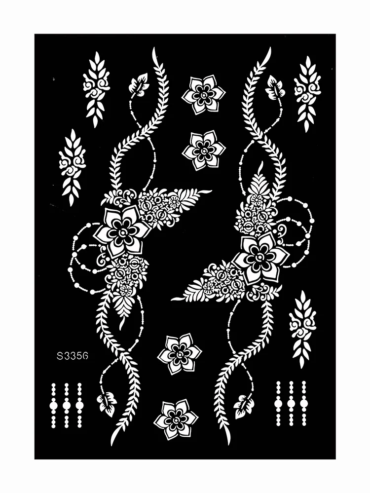 Sdrawing Drawing Henna Template for Hand Henna Tattoo Stencil Flower Tattoo Design for Women Wedding Festival Party Tatoo Tools