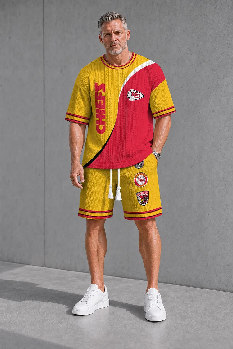 Kansas City Chiefs Men&rsquo;s Jacquard Cable-Knit Tee & Shorts Set