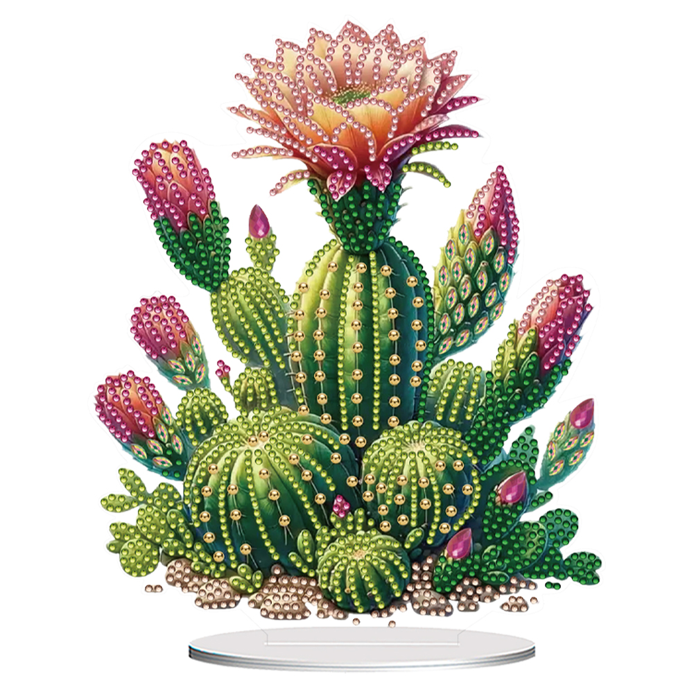 Acrylic Special Shape Cactus Diamond Painting Desktop Ornaments for Home