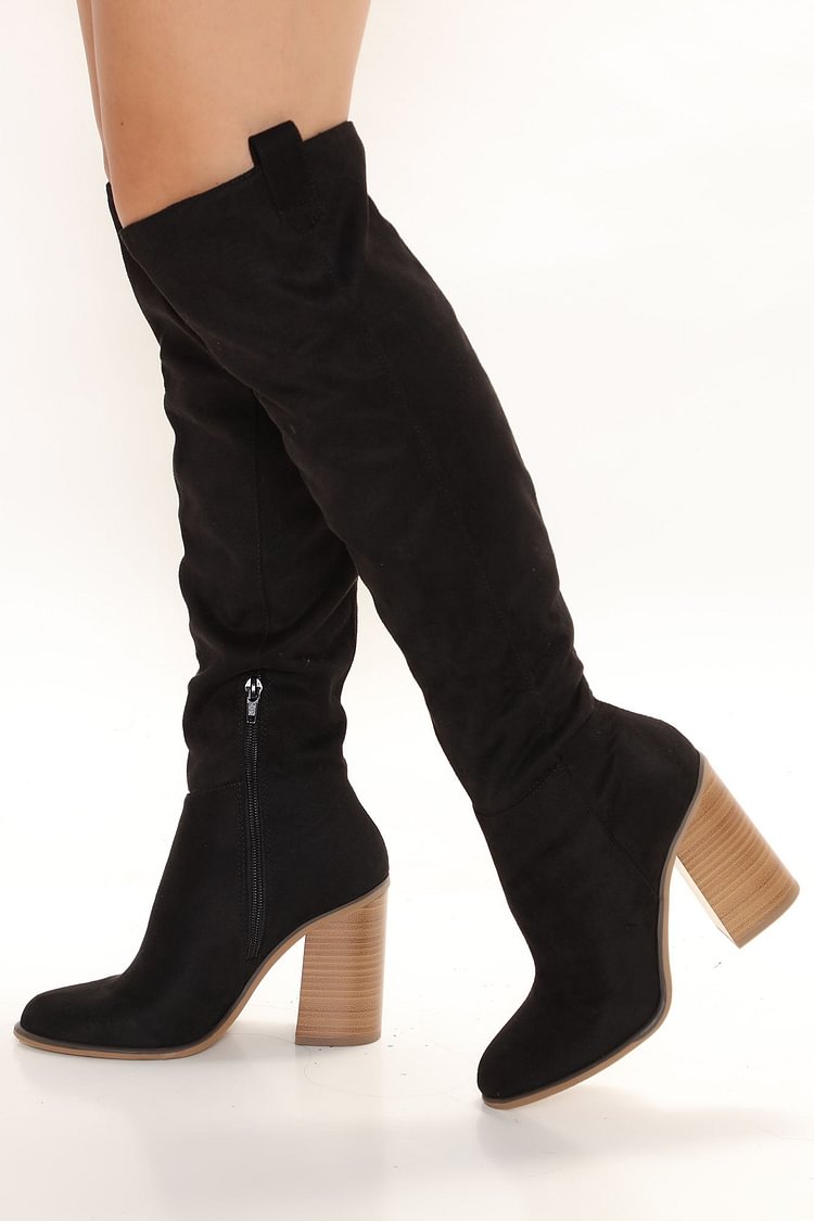 Public Knowledge Knee High Boots - Black