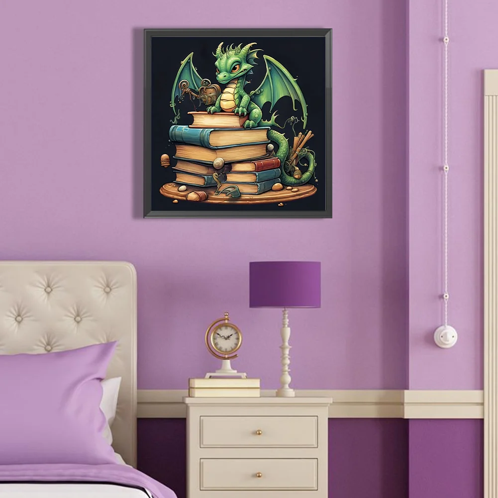 Diamond Painting - Full Round Drill - Book Dragon(Canvas|40*40cm)