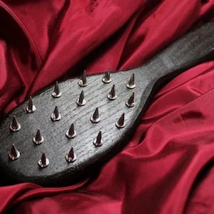 pornhint Pornhint Paddle hairbrush black vampire with metal spikes, for bloodplay bdsm