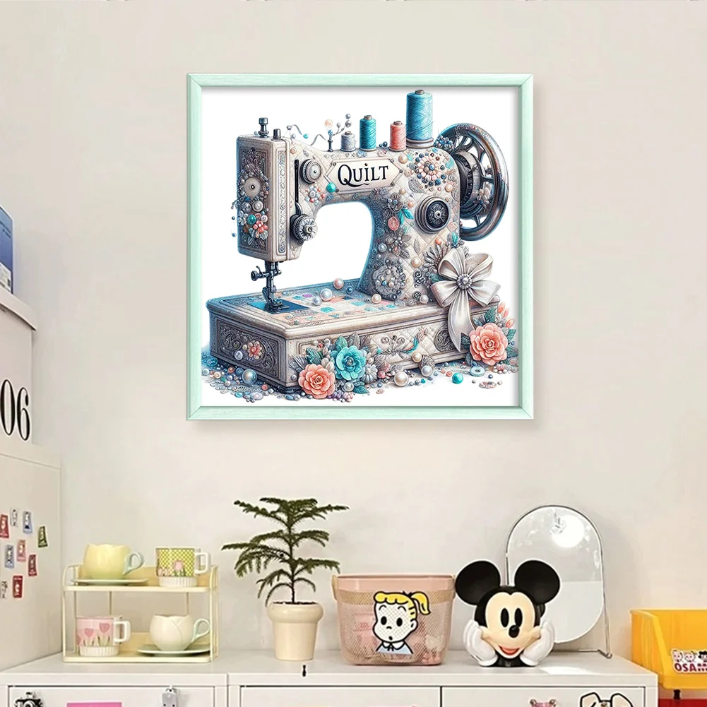 14CT Full Stamped Cross Stitch - Sewing Machine(Canvas|40*40CM)