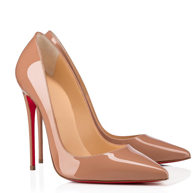 Classic 120mm/100mm Red Bottom Women's Party Wedding Heels  Patent Pumps-MERUMOTE
