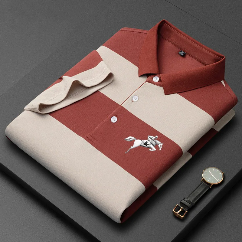 Men's senior business leisure embroidered polo shirt
