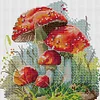 Red Mushroom In Grass-14CT Stamped Cross Stitch 21*21cm/8.27*8.27in tapestrymarket