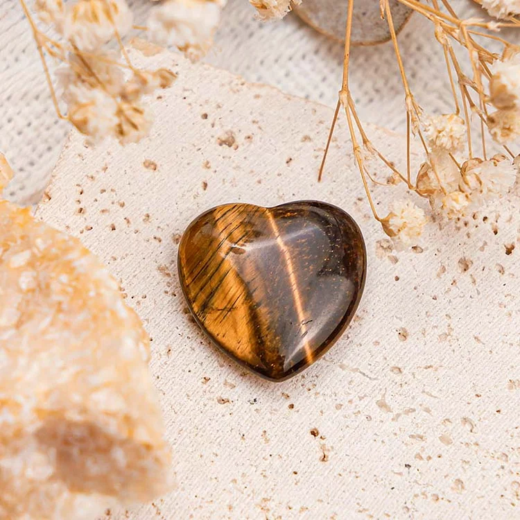 Tiger Eye Protection Crystal Heart