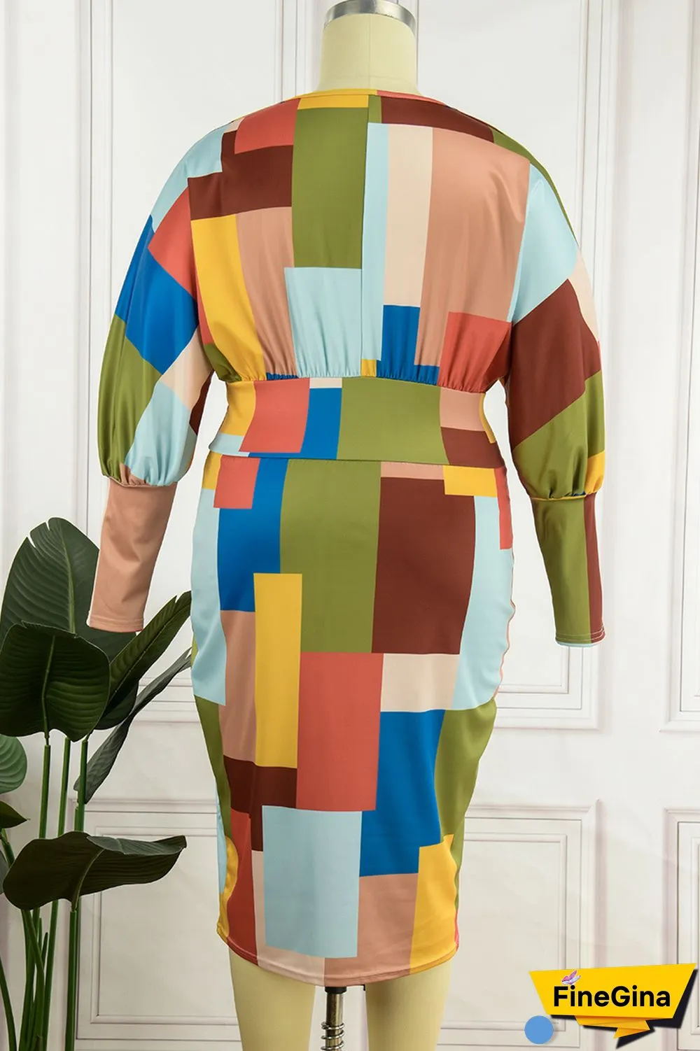 Apricot Sexy Casual Print Bandage Printing V Neck Wrapped Skirt Dresses