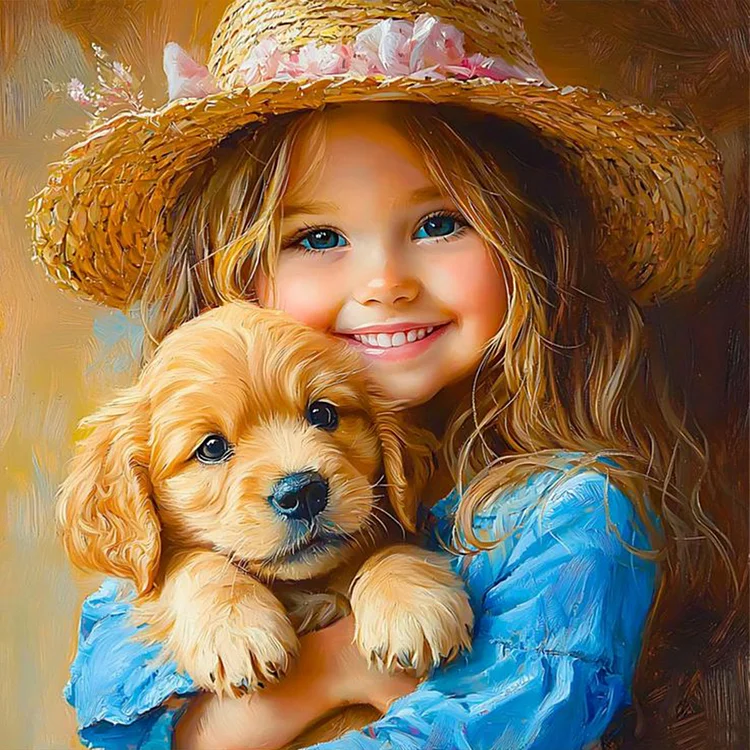 Cute Little Girl 40*40CM (Canvas) Full Round Drill Diamond Painting gbfke
