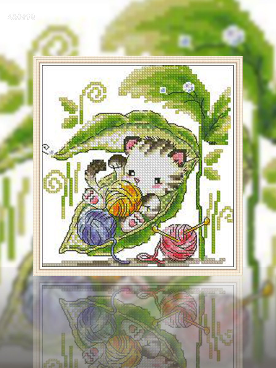 [ZZ0587-Soda SO-OP58 kitten]  Painting Fairy Cross Stitch