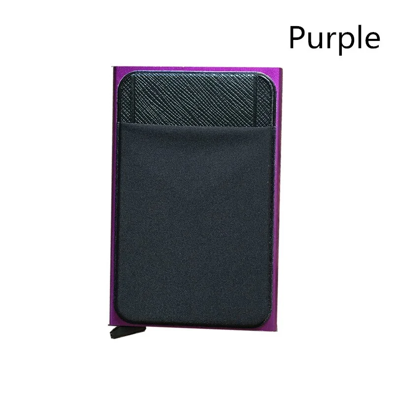 Aluminum Automatic Bullet Card Push Box Triangle with Cover Anti-theft Swipe Bank Card Bag RFID Card Box Change Card Bag
