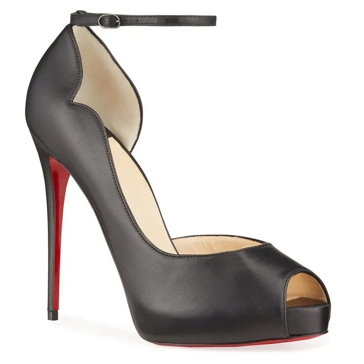 120mm Strap Platform Stilettos Red Soles Pumps Patent / Matte-vocosishoes
