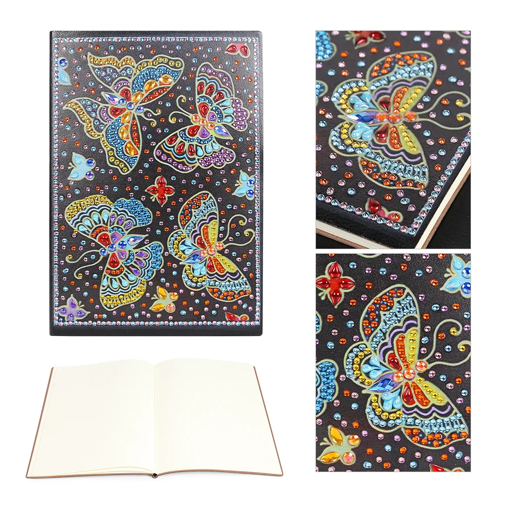 50 Pages A5 DIY Butterfly Special Shaped Diamond Painting Notebook Notepad【Blank】