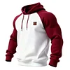 Unisex Outdoor Style Color-blocked Raglan Sleeve Hooded Sweatshirt by Inlyline