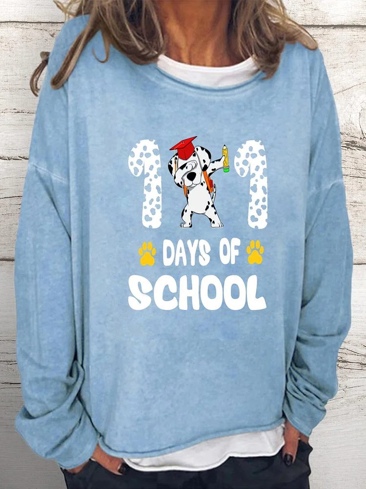 101 Day of school Women Loose Sweatshirt-0026020