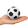 Sports Football Ball Building Kits Creativity Soccer and Cup Building Block Set Mini Collectible Peripheral Bricks Birthday Gift For Teens & Adults (Black and white soccer)