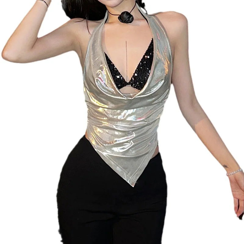 Uveng 2023 New Summer Sexy Hottie Niche Street Personality Slimming Body Hanging Top