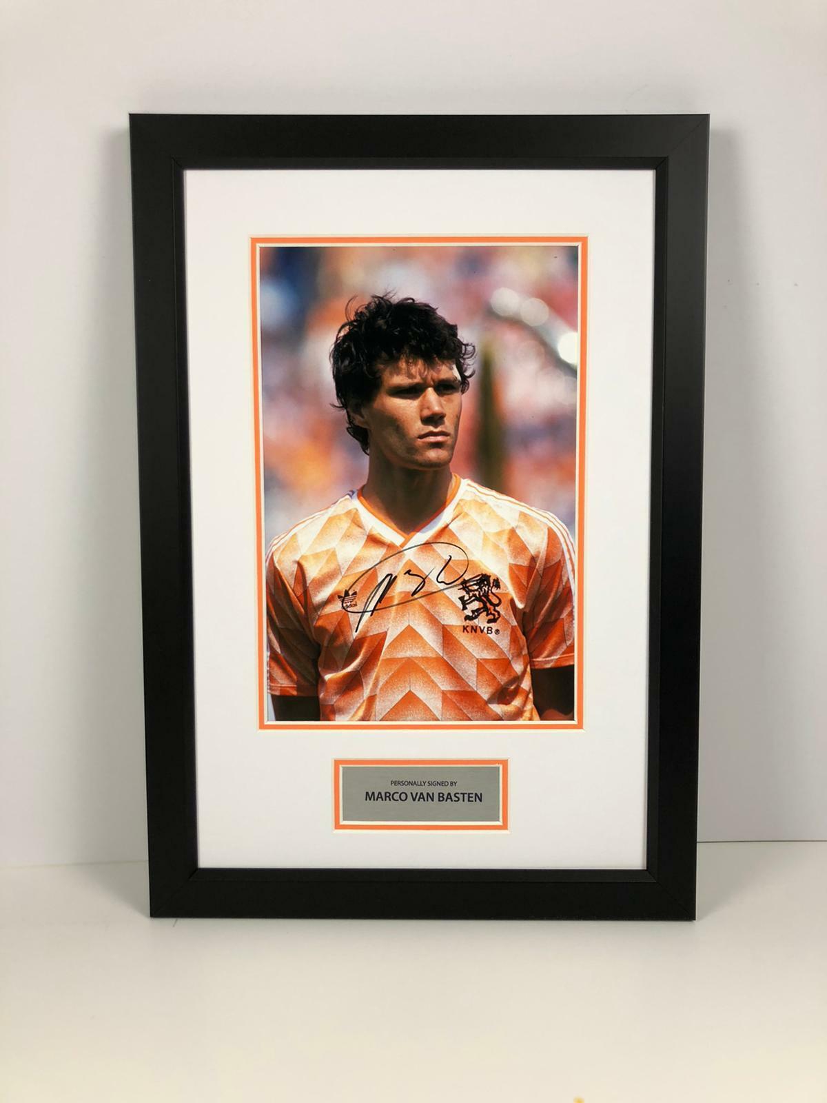 Marco Van Basten SIGNED & FRAMED 12X8 Photo Poster painting Netherlands A.C. Milan AFTAL COA (C