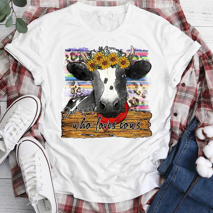 PSL - Just a Girl Who Loves Cows T-Shirt-05804