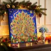 DIY Special Shape Diamond Painting Pearl Art With Inner Frame Kit 25x25cm(Light-up Christmas Peacock)