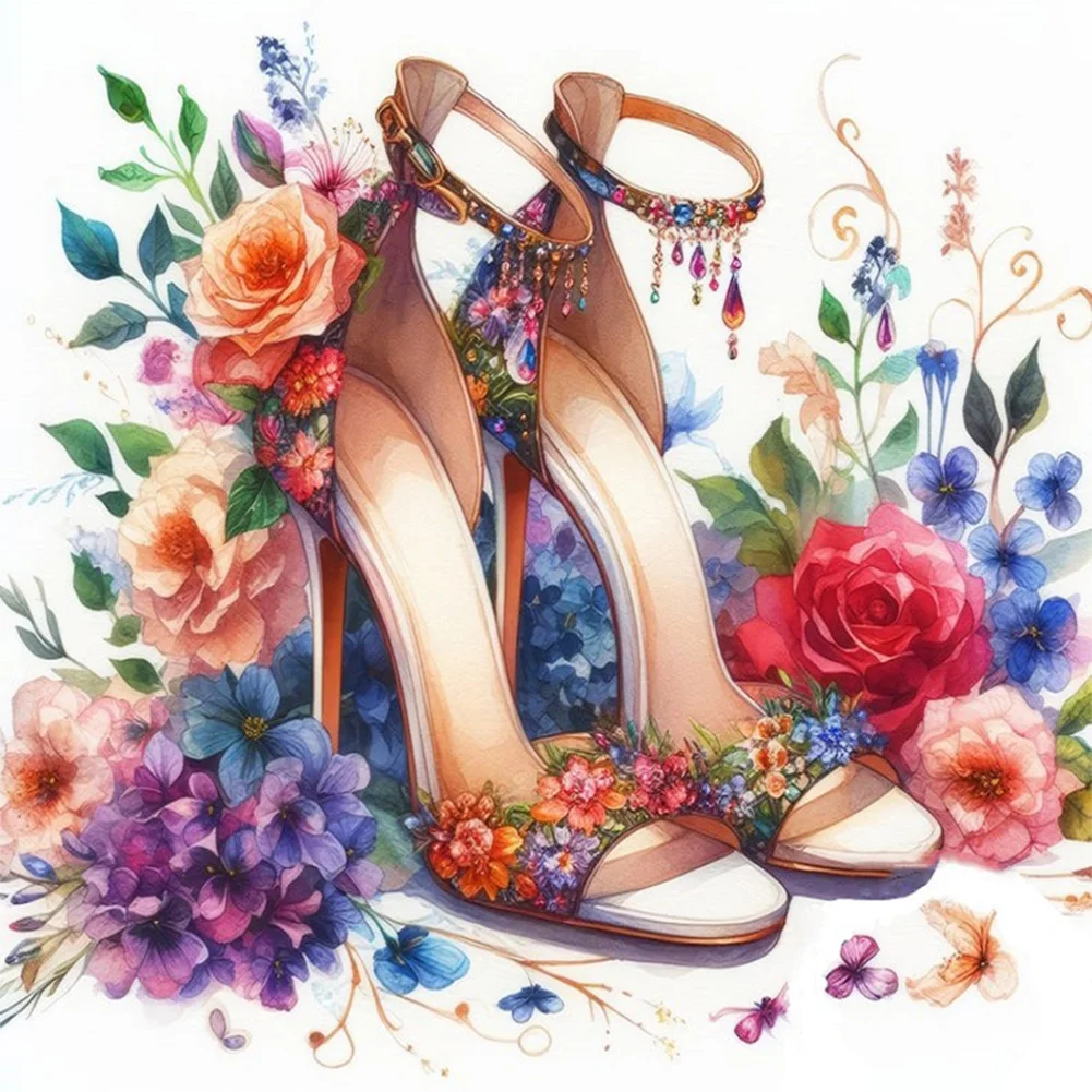 11CT Full Stamped Cross Stitch - High Heel(Canvas|40*40CM)