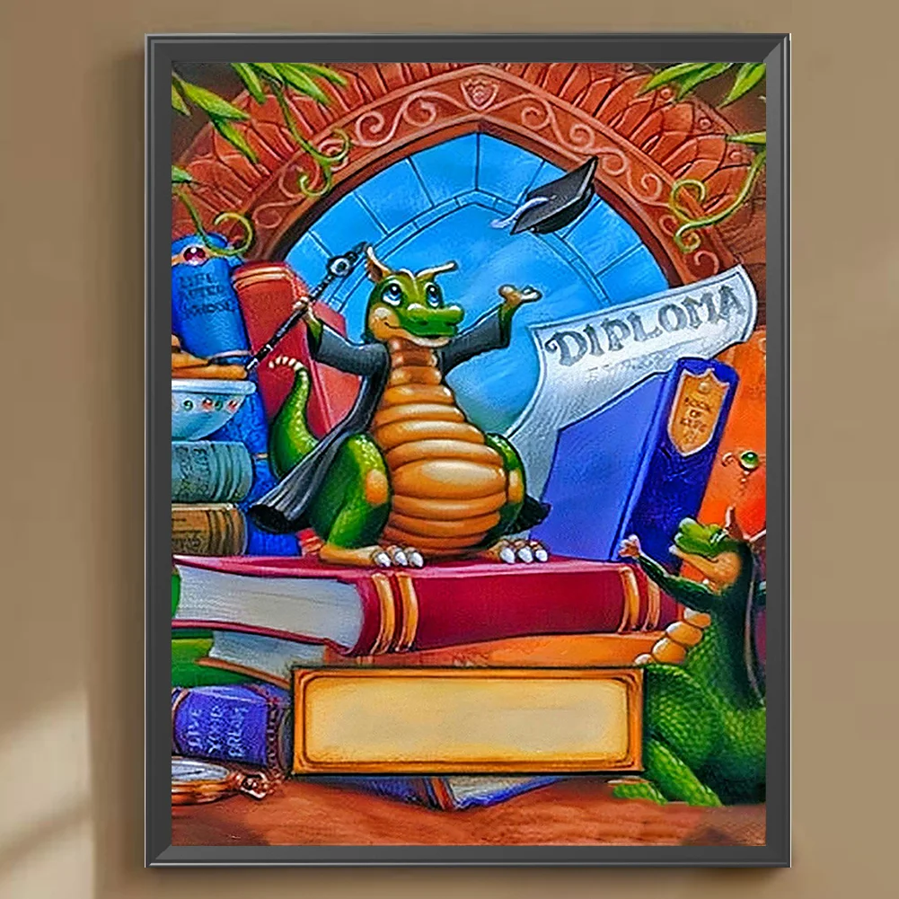 Diamond Painting - Full Round Drill - Green Dragon(30*40cm)