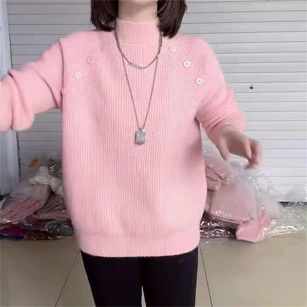 Luxylanellc 2025 New Pullover Sweater Women's Korean Fall Winter All-Match Loose Fashion Knitwear Ladies Bottoming Shirt Tops Female Clothes
