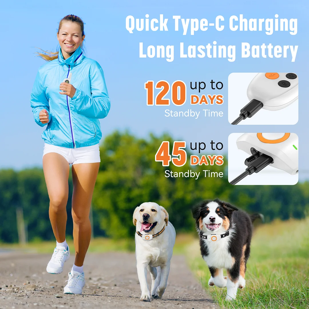 MAXLAPTER 3 Modes Dog Training Collar，IPX7 Waterproof White Rechargeable Shock Collar for Two Dogs，2624ft Long Range Remote Control