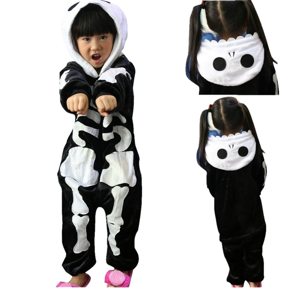 Kids Skeleton Pajamas Onesies Hoodie Animal Costume-Pajamasbuy