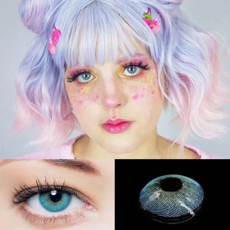 cosplay bright blue (12 months) contact lenses