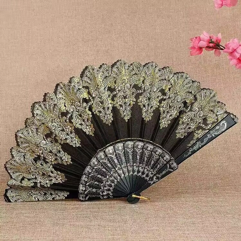 Single Flower Folding Fan Chinese Style Fan Dance Fan Wing Chun Fan Plastic Hanfu Fan European Style Fan Folding Fan