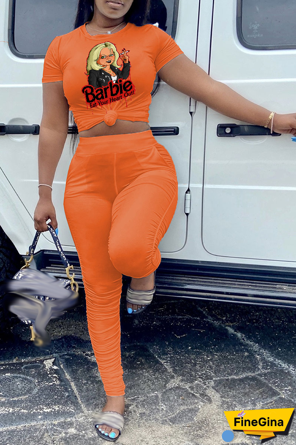 White Casual Street Print Patchwork O Neck T-Shirts