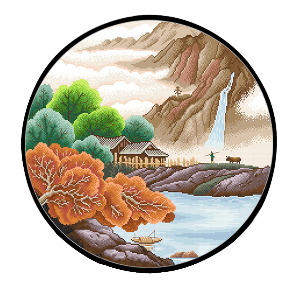 

Beauty Scenery - 11CT Stamped Cross Stitch - 60*60CM, 501 Original