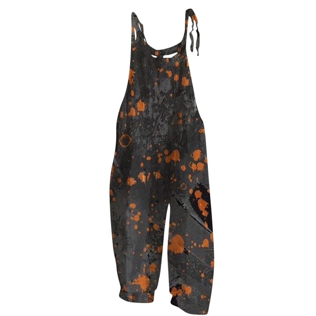 Women's Halloween Night Pumpkin Cat Jumpsuit - 5
