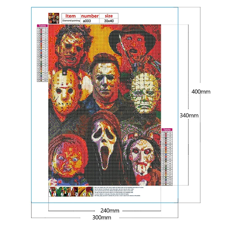 AB Diamond Painting - Full Round - Horror movie characters collection  (40*58cm)