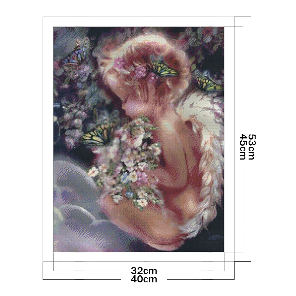 DIY Stamped Cross Stitch 11CT Full Embroidery 40*53cm - Angel Baby