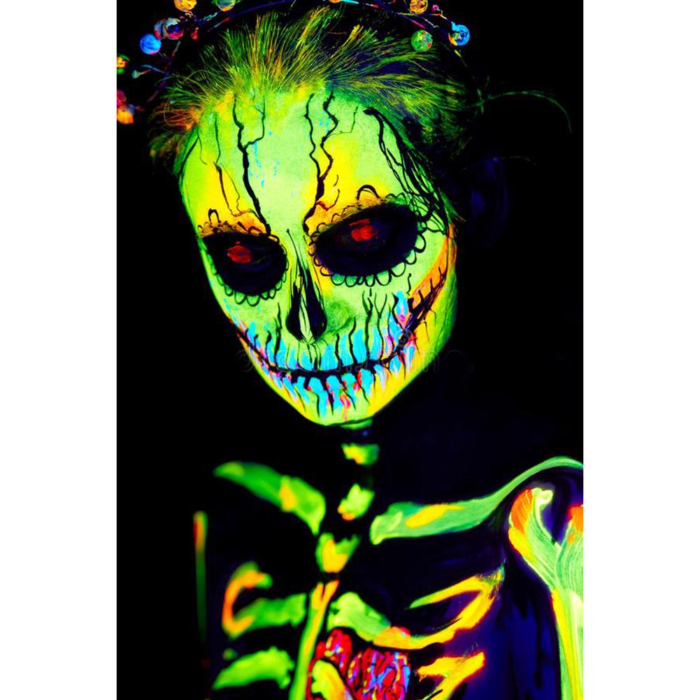 

30x40cm Round Drill Diamond Painting-Skull Halloween Partyation, 501 Original