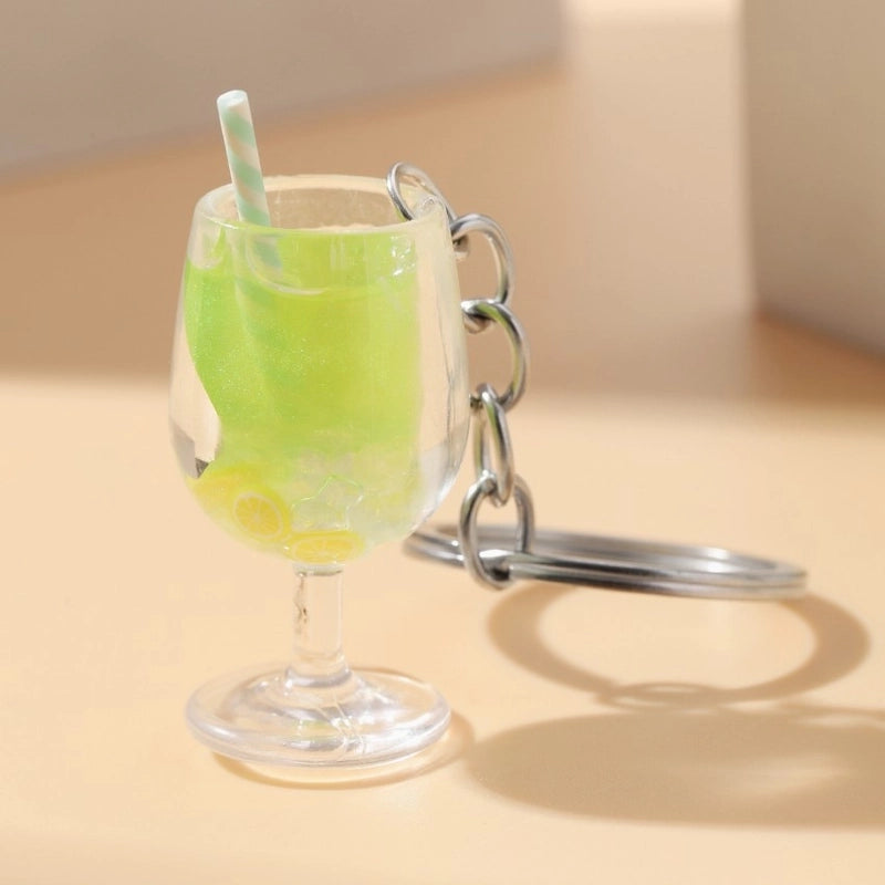 Minimalist Drink Cup Plastic Unisex Bag Pendant Keychain