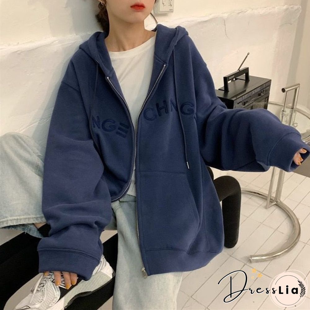 Korean Fashion Oversized Hoodie clothes for women Harajuku full sleeve Japanese streetwear