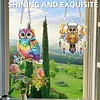 2Pcs Diamond Painting Owl Diamond Art Pendant Wall Decor