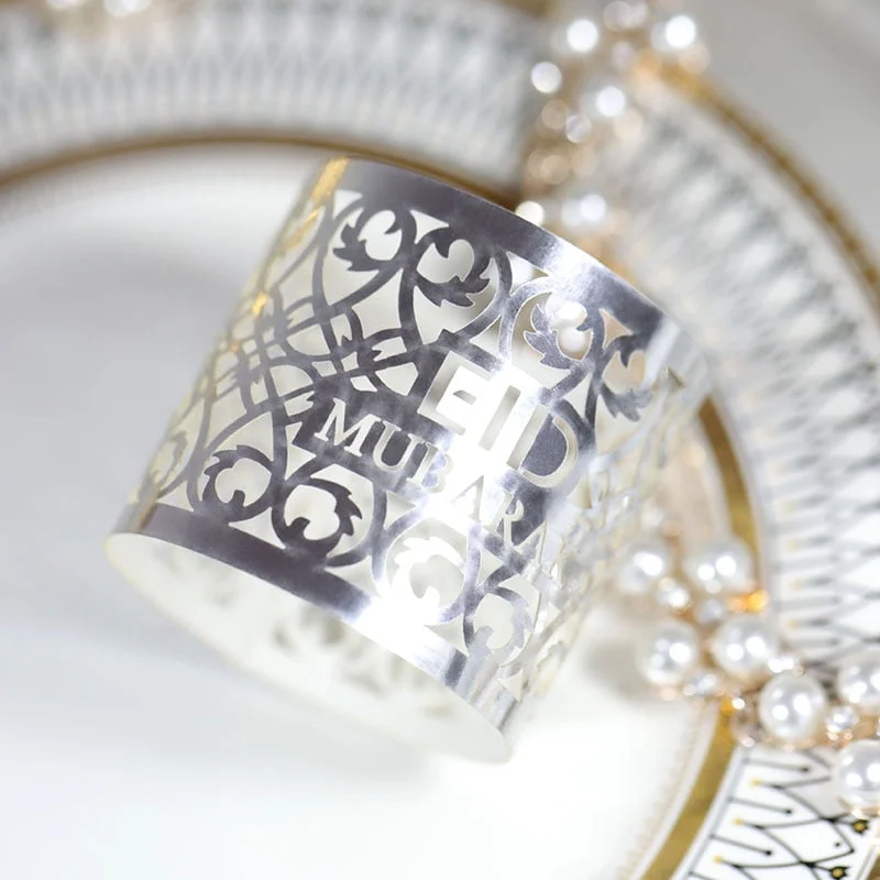 10/20/30pcs Eid Mubarak Paper Napkin Ring Ramadan Decorations for Home Napkin Holder EID Muslim Party Ramadan Kareem Table Decor