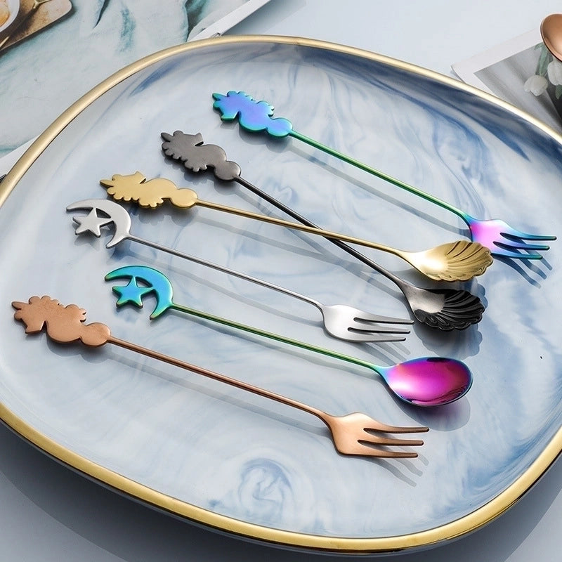 Casual Cartoon Stainless Steel Spoon Fruit Fork
