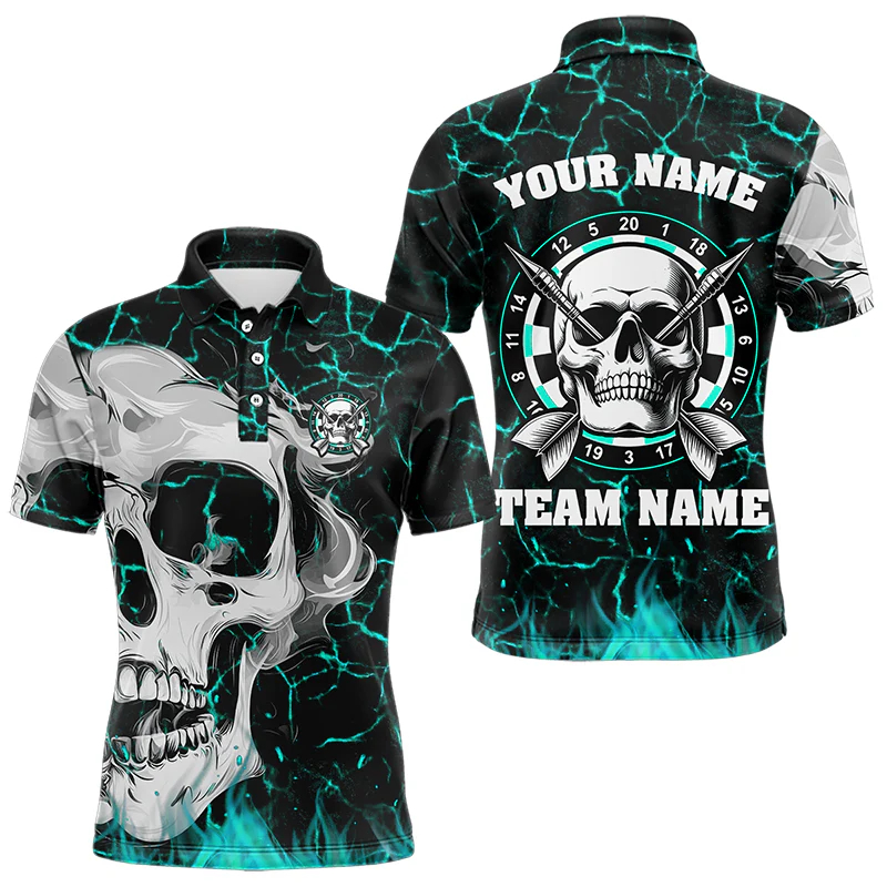Fashion Darts Graphic Polo Shirts Custom Name Team Name Personalization 3D Printed T-Shirt Loose Breathable Mens Sports Tops