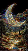 Luxury AB Velvet Diamond Painting Kit - Starry River Moon